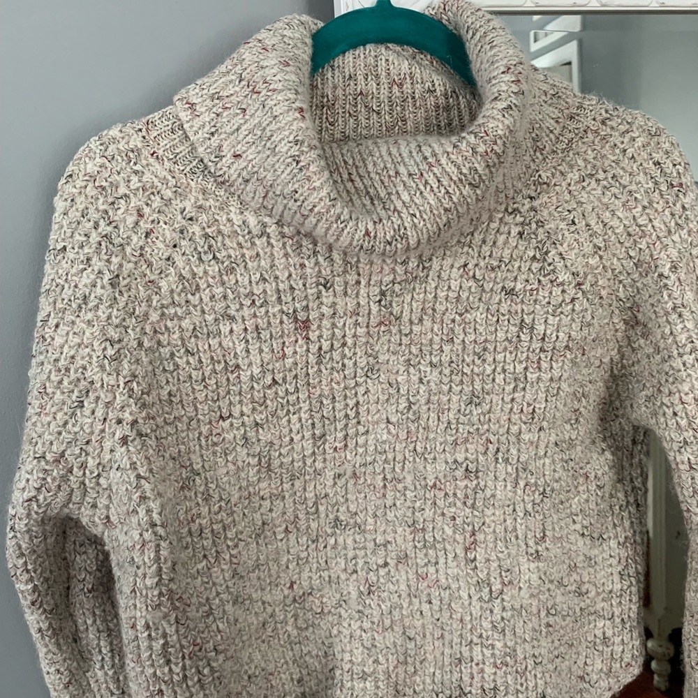 Silver pink and white turtle neck sweater